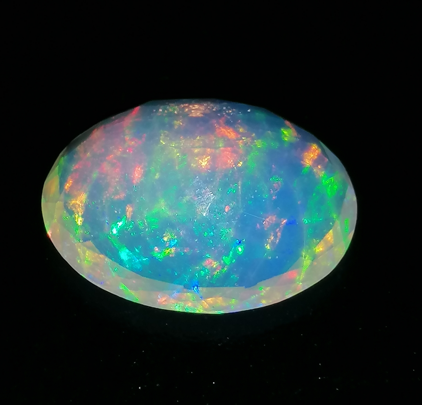 Swiss Lab Certified 8.59ct Ethiopian Natural White with Play of Color Opal Gemstone