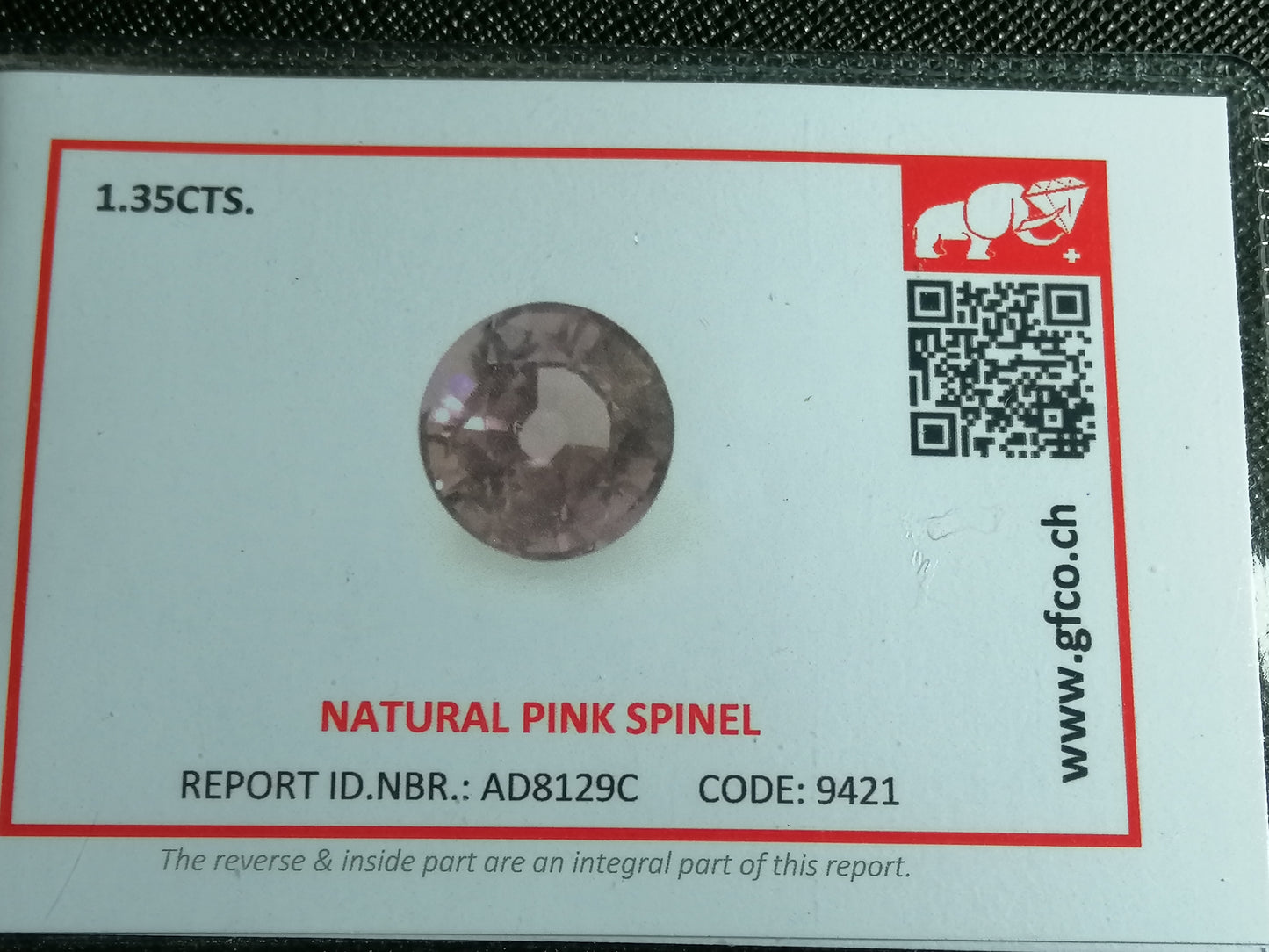 Natural Certified Spinel: Royal Plum Essence 1.35cts- SP21 (24)