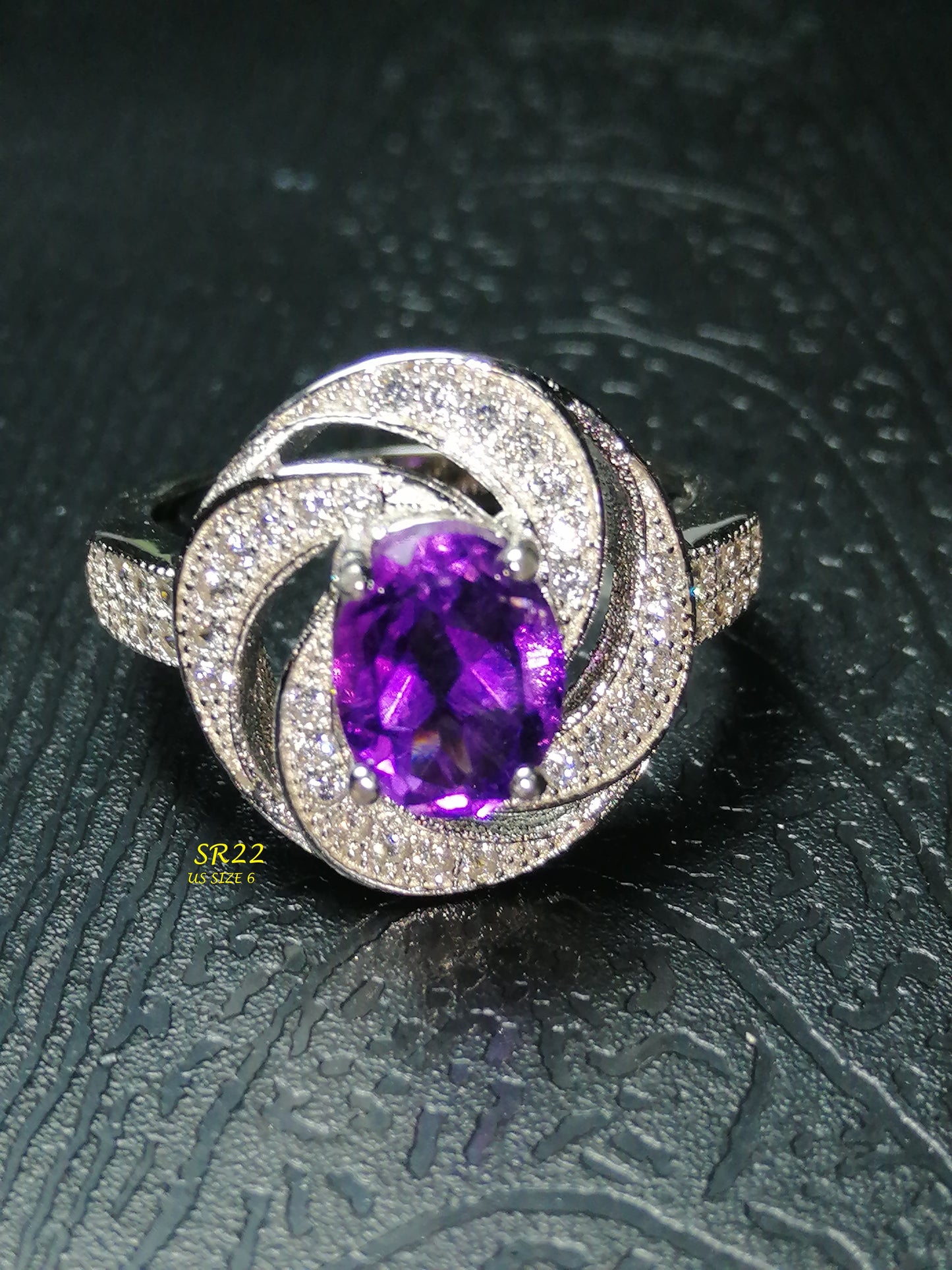 Natural Certified Amethyst (SIZE 6) SR22