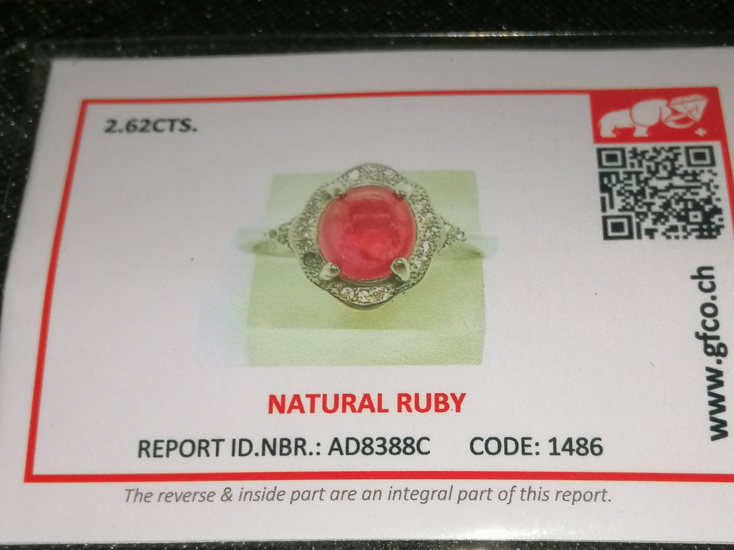 Natural Swiss Lab Certified Ruby (SIZE 7) SR40