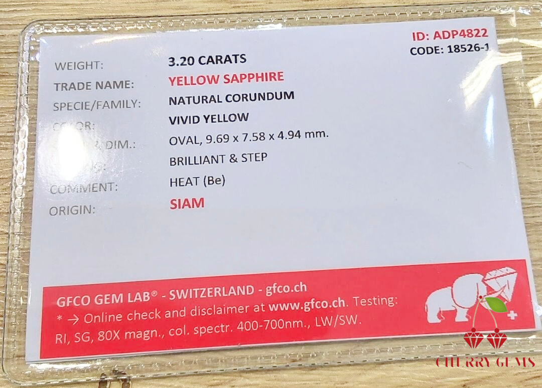 3ct CERTIFIED Natural Yellow Sapphire