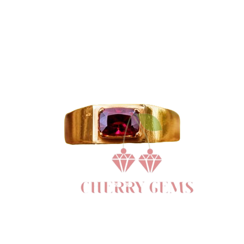 Golden Elegance: Ruby Centerpiece Ring