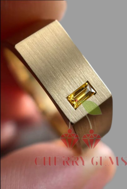 Minimalist Brilliance: Yellow Sapphire in Gold