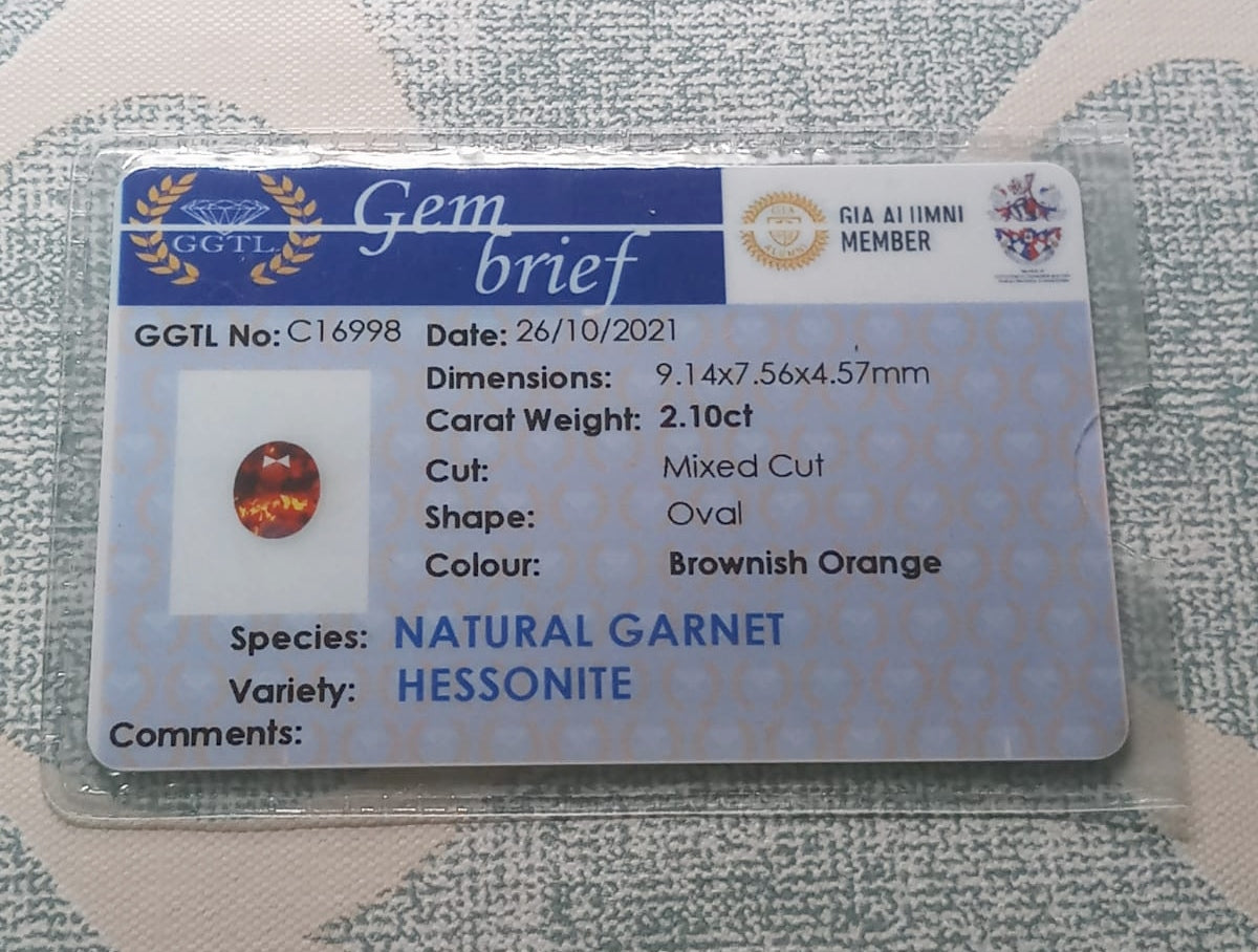 Natural Certified Garnet: Glistening Elegance 2.10ct - G2 (24)