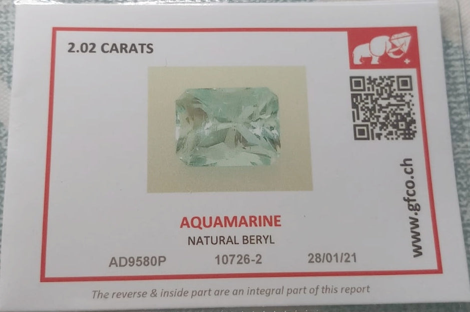Natural Aquamarine: Oceanic Radiance 2.02cts- AQ1 (24)