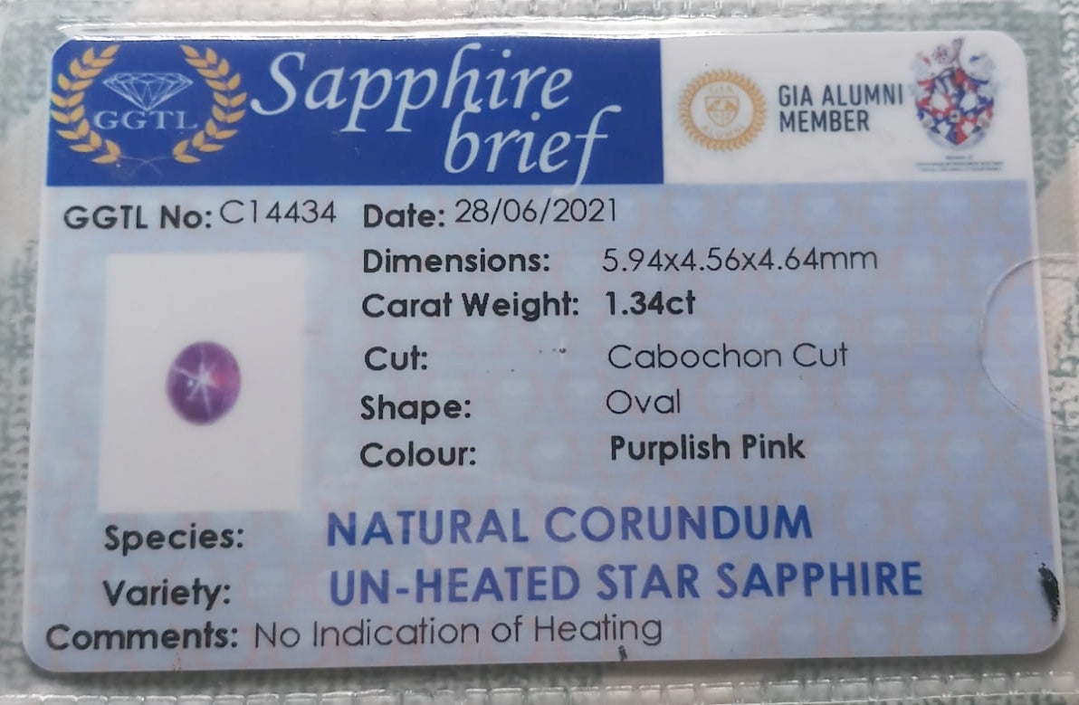 Natural Certified Star Sapphire: Mystic Aurora 1.34cts- SS1 (24)