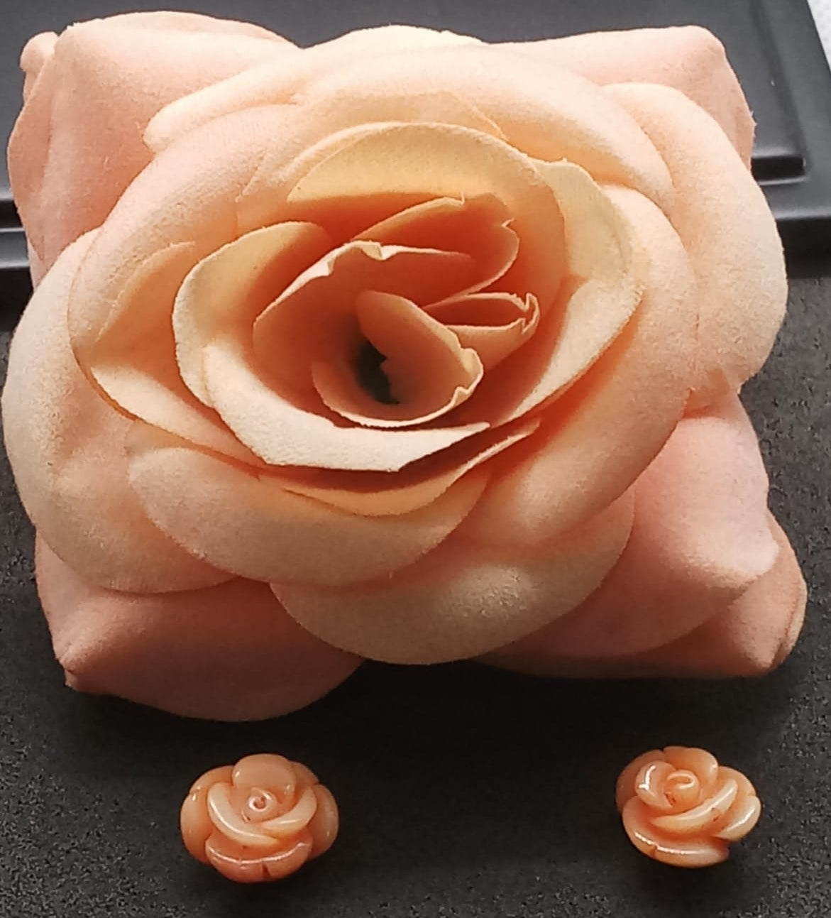 Natural Rose shaped Angle skin Coral Pair: Sunrise Blooms 13.05cts- CO9 (24)