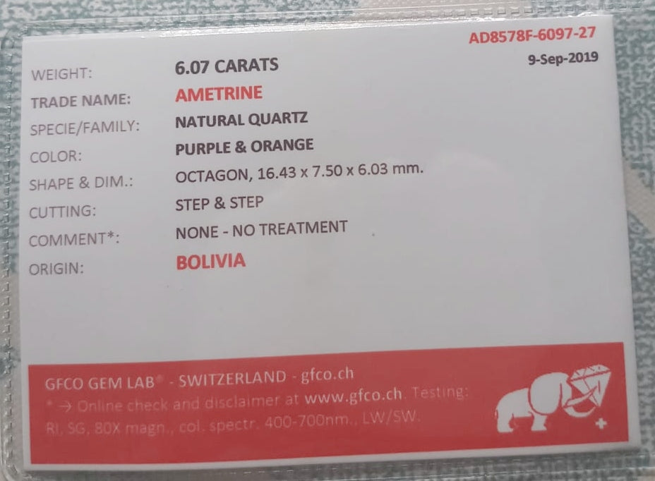 Natural Certified Ametrine: Lumina Duo 6.07cts- AMET14 (24)