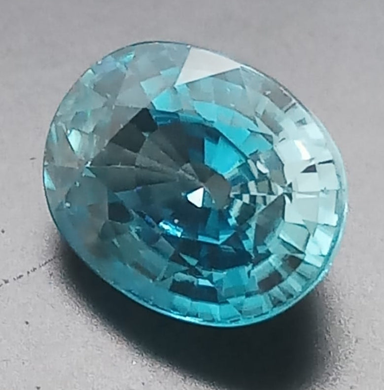 Natural Blue Zircon: Crystal Clear Blue 5.3cts-ZR08 (24)