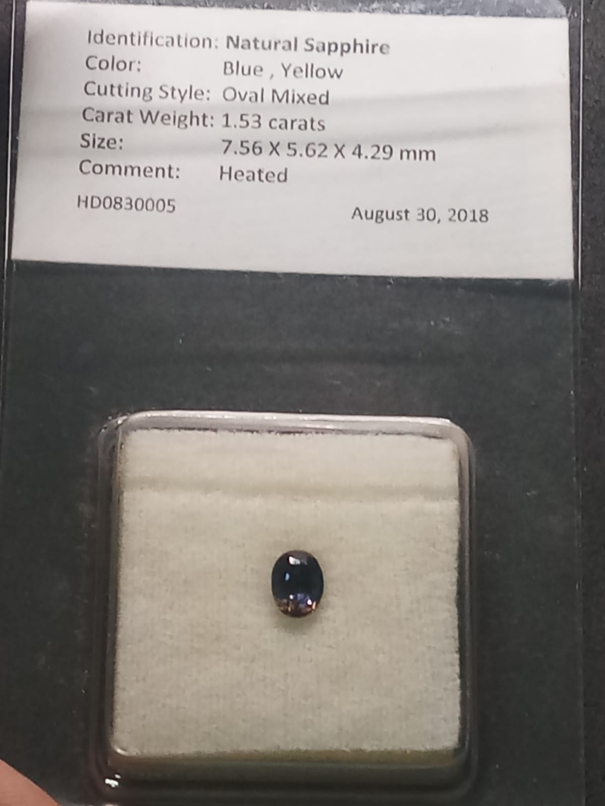 Natural Certified Sapphire: Lemon Breeze 1.53cts- SA10 (24)