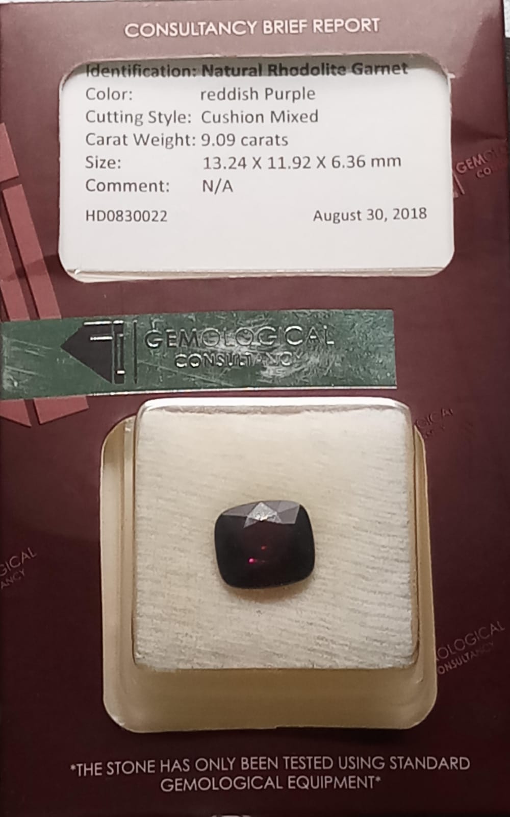 Natural Certified Rhodolite Grape Garnet: Garnet Glint 9.09cts- GA06 (24)