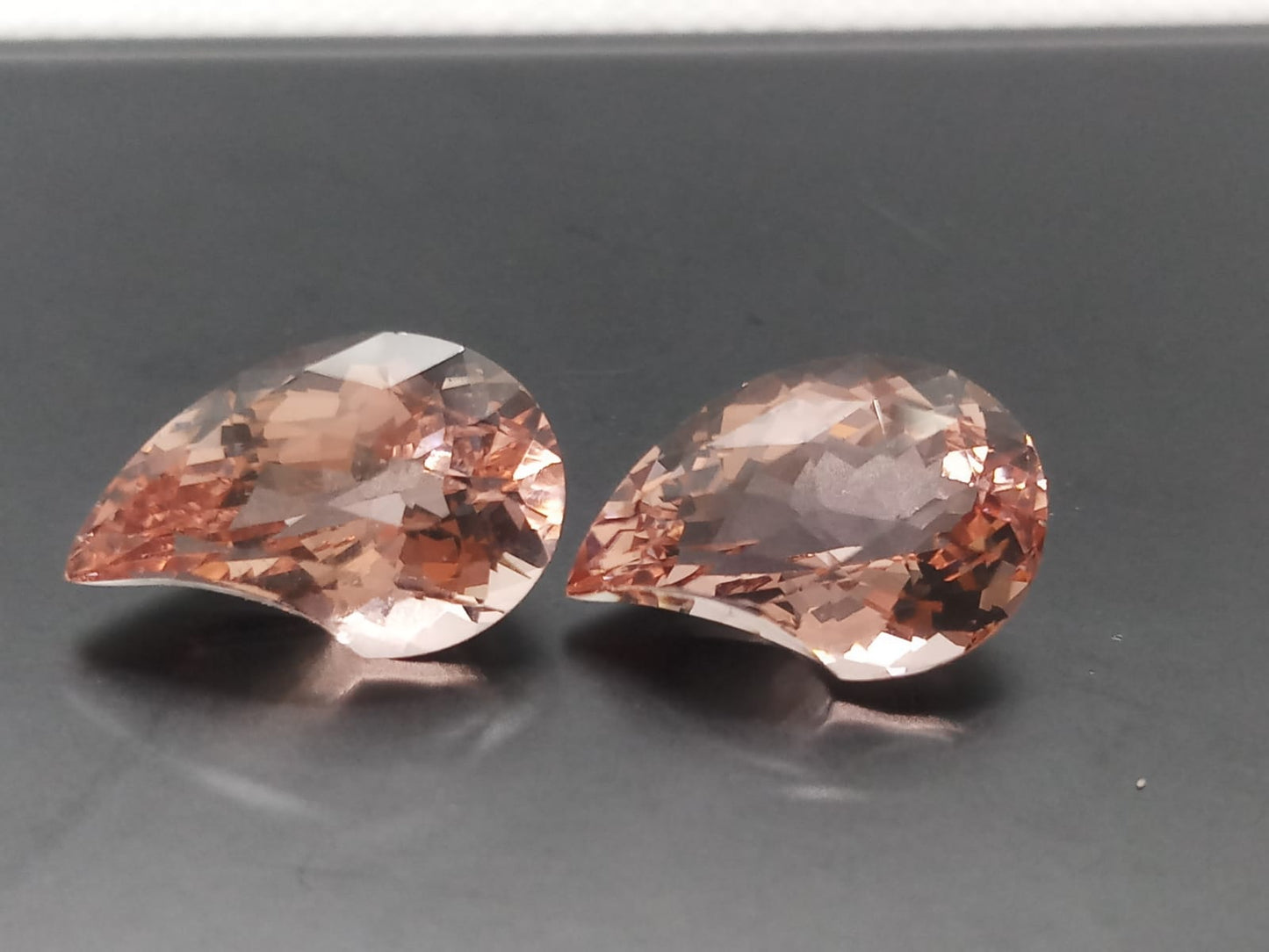 Natural Pair Morganite: Peachy Serenity Harmony 10.25cts- MORG3 (24)
