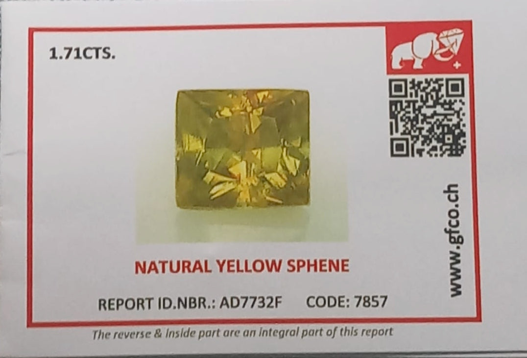 Natural Sphene: Spectacular Green 1.71cts SPH01 (24)