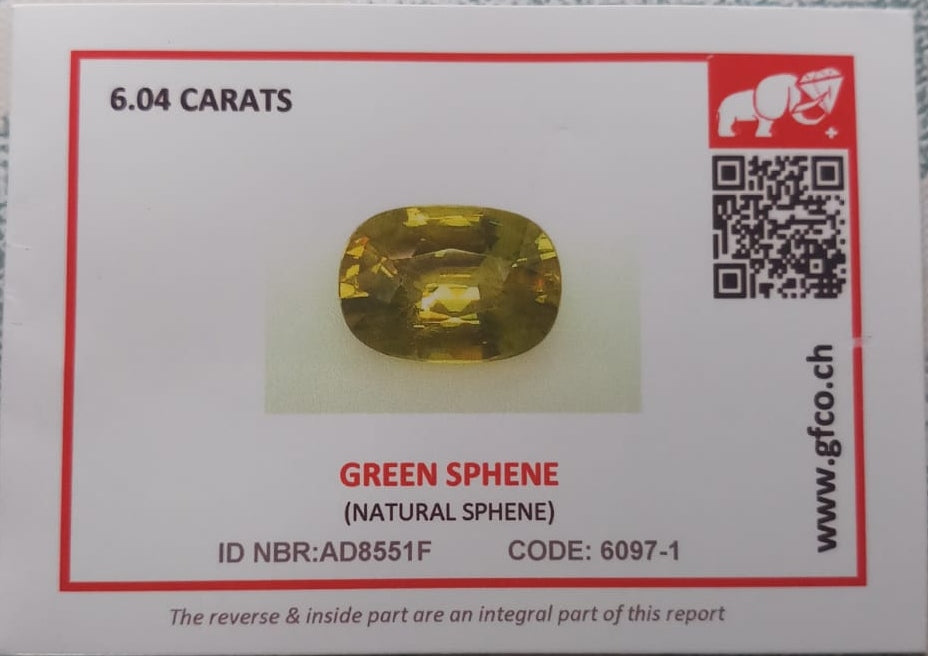 Natural Sphene: Evergreen Allure 6.04cts- SPH02 (24)