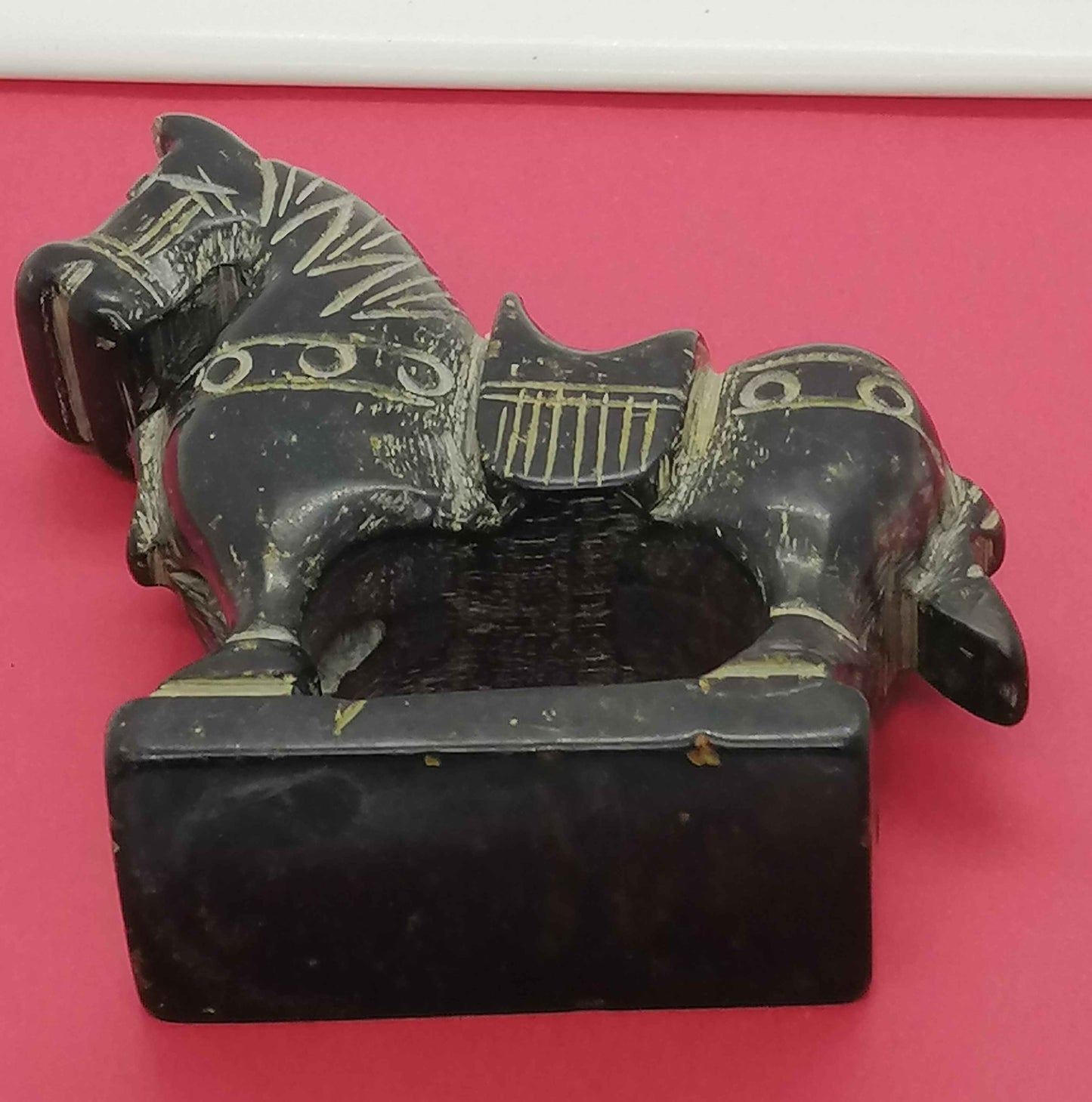 Natural Old Chinese brown jade hand-carved horse