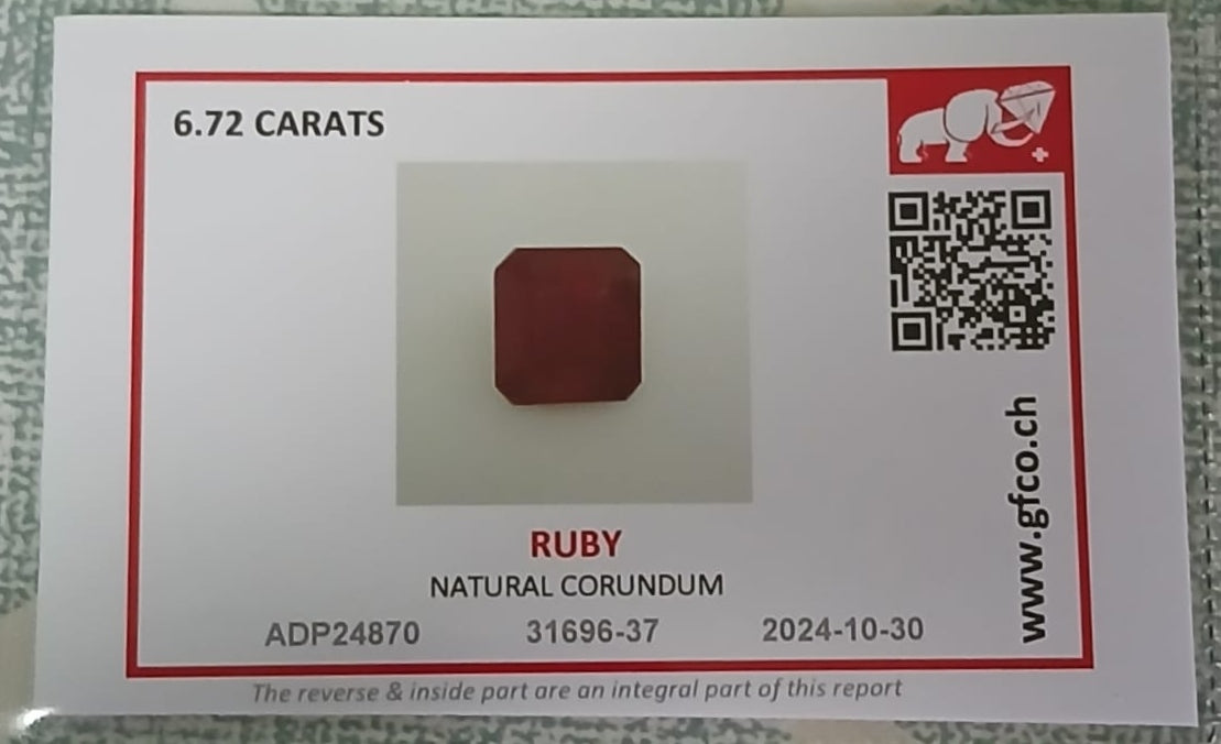 Natural Certified Ruby 6.72cts R12 (24)