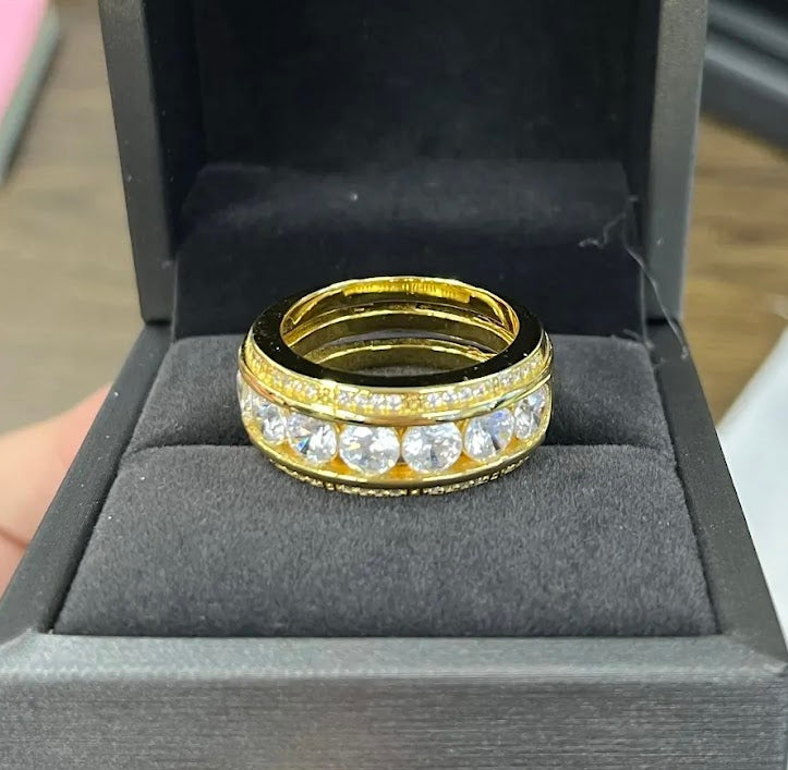 3.5ct Round White Sapphire Eternity Band in Gold Plating