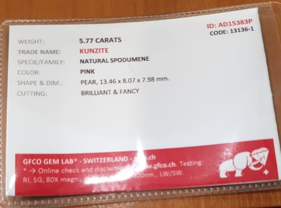 Radiant 5ct Natural Kunzite Ring – A Glowing Gem of Pure Elegance