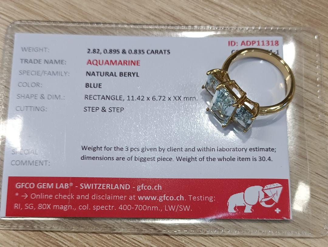 Stunning 14K Natural Aquamarine Trilogy Ring – A Timeless Triple Sparkle