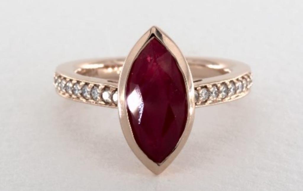 Custom Made Natural Ruby Ring