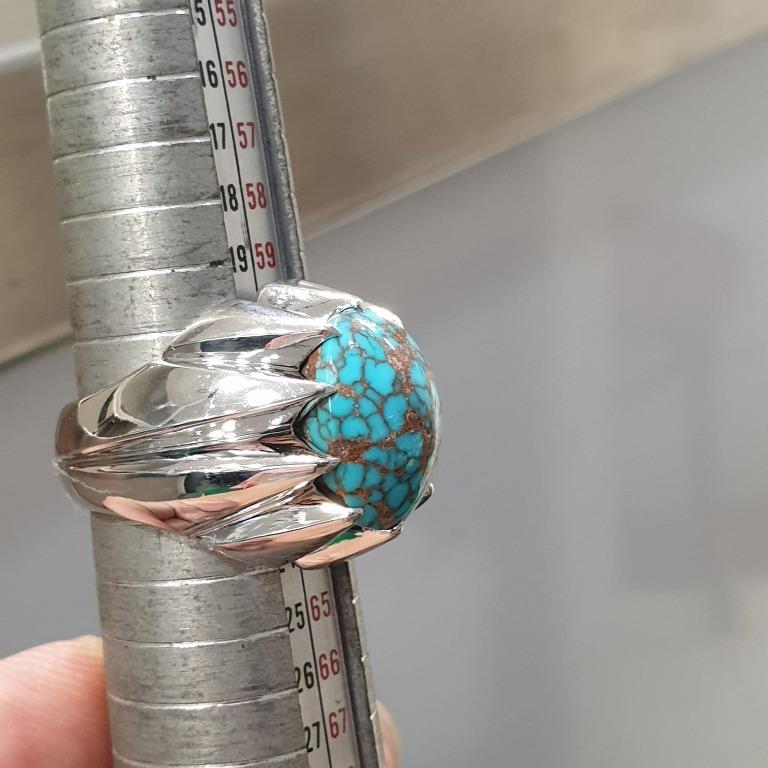 Custom Made with Buyer's own Gemstone Turquiose-As per Design shared by him.