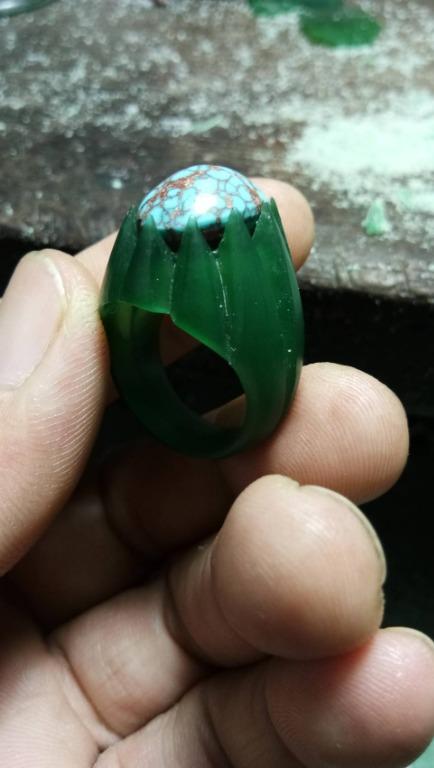 Custom Made with Buyer's own Gemstone Turquiose-As per Design shared by him.