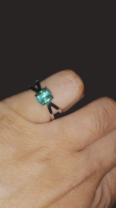 Enchanting 1.59 CTS Sea Foam Tourmaline Ring – with Split Shank Design.