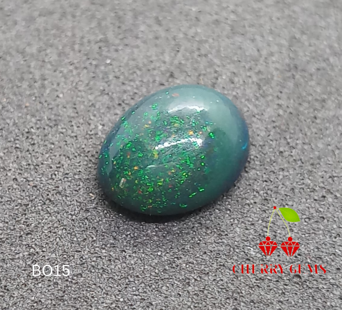 Natural Black Opal: Green Aurora 3.2cts- BO15 (24)