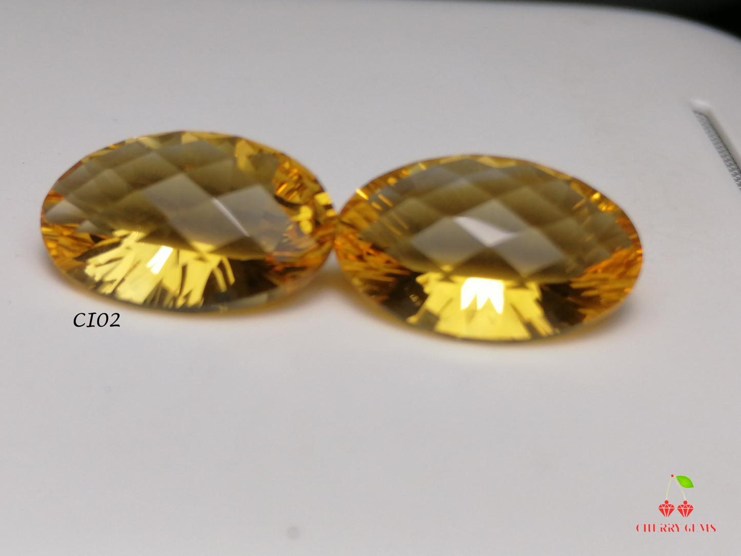Natural Pair Certified Citrine: Gleaming Glory 8.02cts- CI02 (24)
