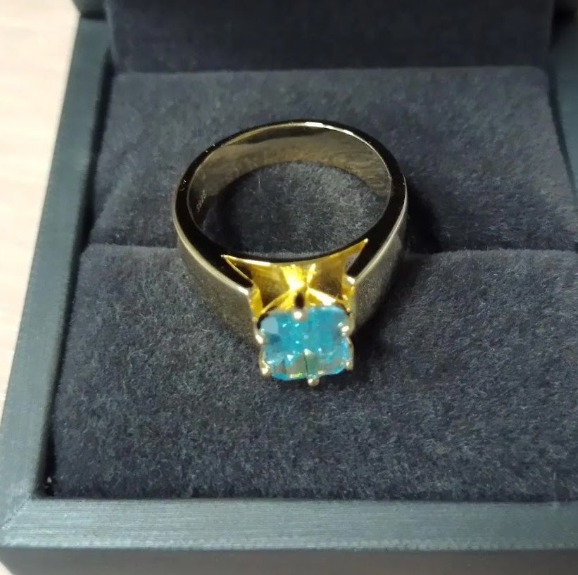4 Carat Emerald Cut Aquamarine Engagement Ring