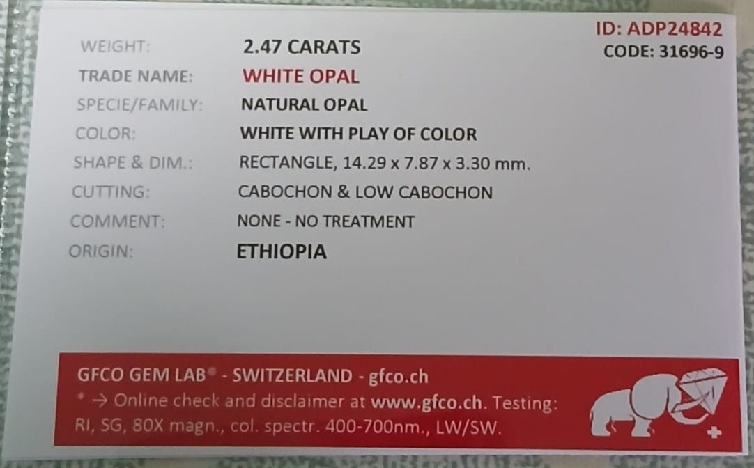 Natural Certified Opal 2.47cts OP36