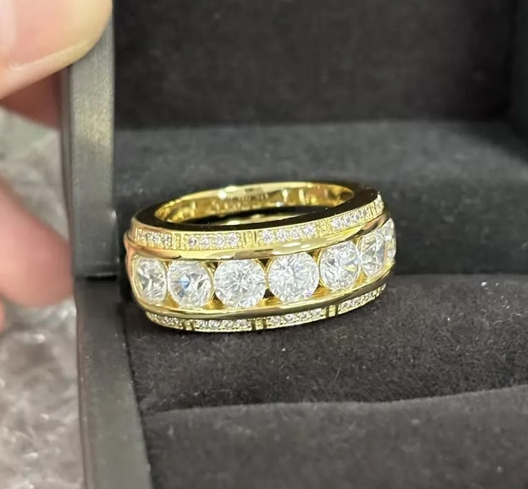 3.5ct Round White Sapphire Eternity Band in Gold Plating