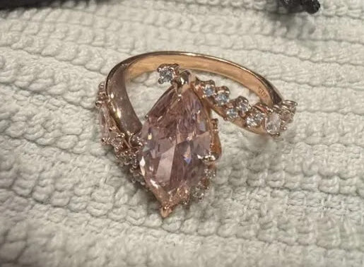 3ct Marquise Pink Sapphire Engagement Ring in Rose Gold