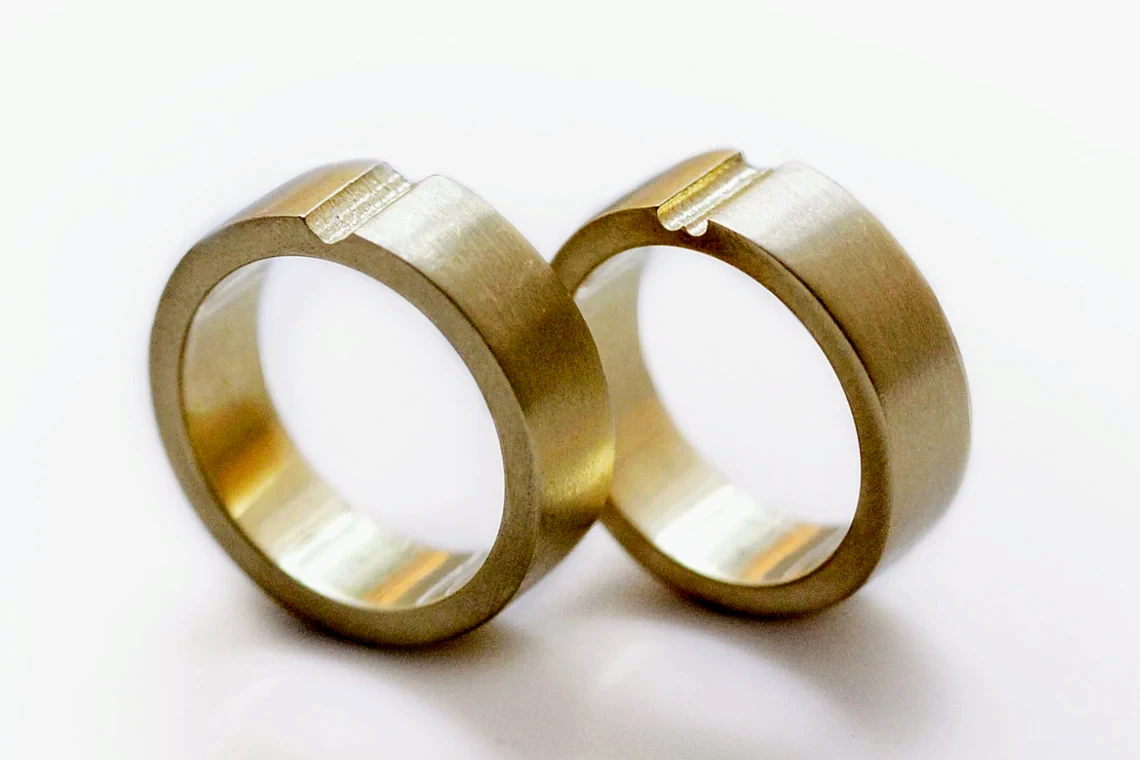 Heart of Unity: Matching Gold Couple Rings