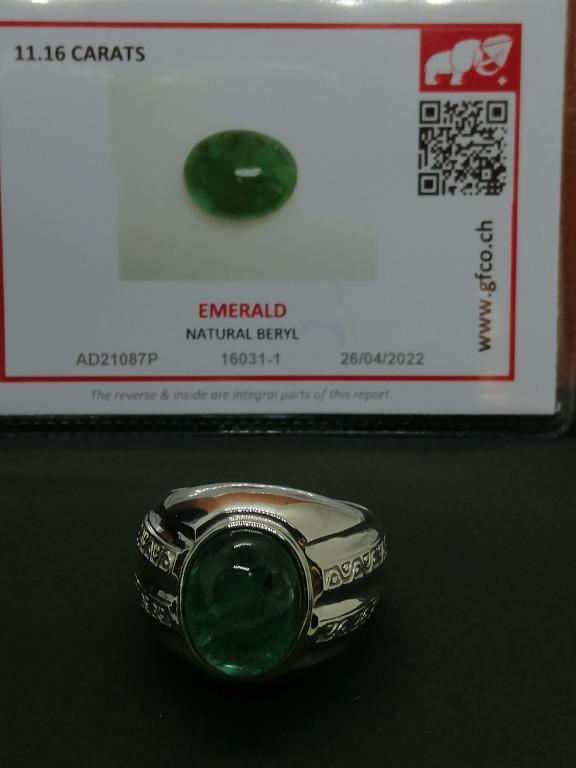 Stunning 11ct Big Emerald Cabochon Ring – A Majestic Display of Green Luxury
