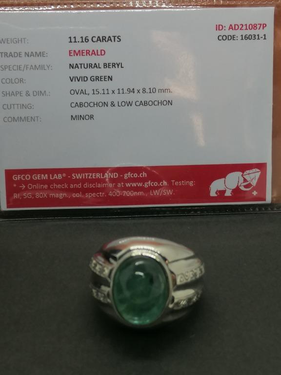Stunning 11ct Big Emerald Cabochon Ring – A Majestic Display of Green Luxury