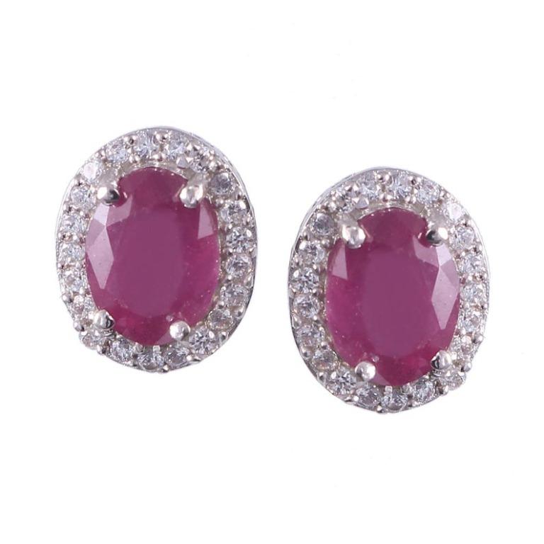 Radiant Ruby Earrings – Set in Gleaming 925 Sterling Silver