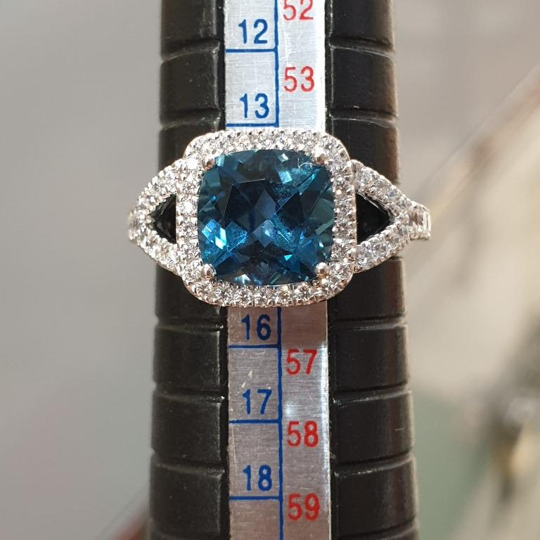 Twin Shank 925 London Blue Topaz Ring