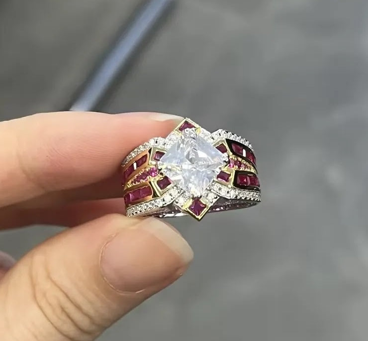Elegant 5-ct Princess Cut White Sapphire Engagement Ring