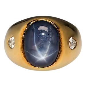 Golden Star Sapphire Statement Ring