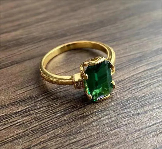 5ct Emerald-Cut Green Sapphire Ring