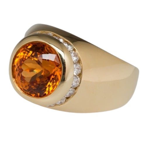 Vintage Citrine Gold Statement Ring