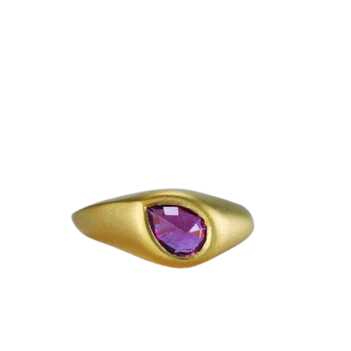 Modern Gold Ring with Pink Tourmaline