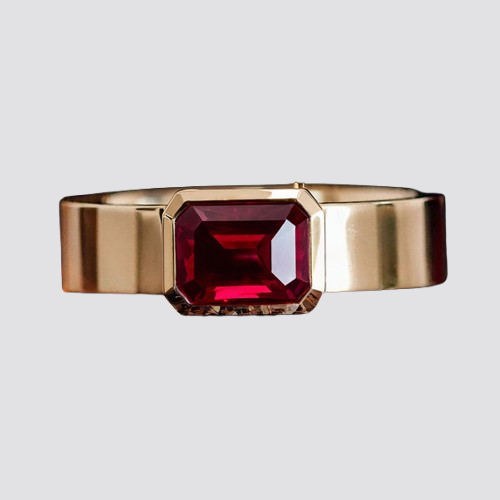 Classic Ruby Gold Band Ring