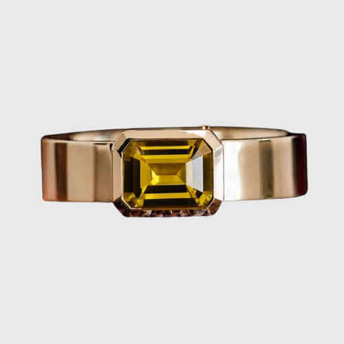 Exquisite Yellow Sapphire Gold Band Ring