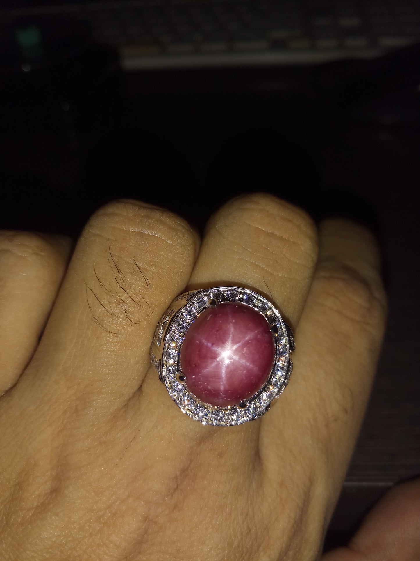 Natural SWISS LAB CERTIFIED Ring with Star Ruby (Size 10) SR79