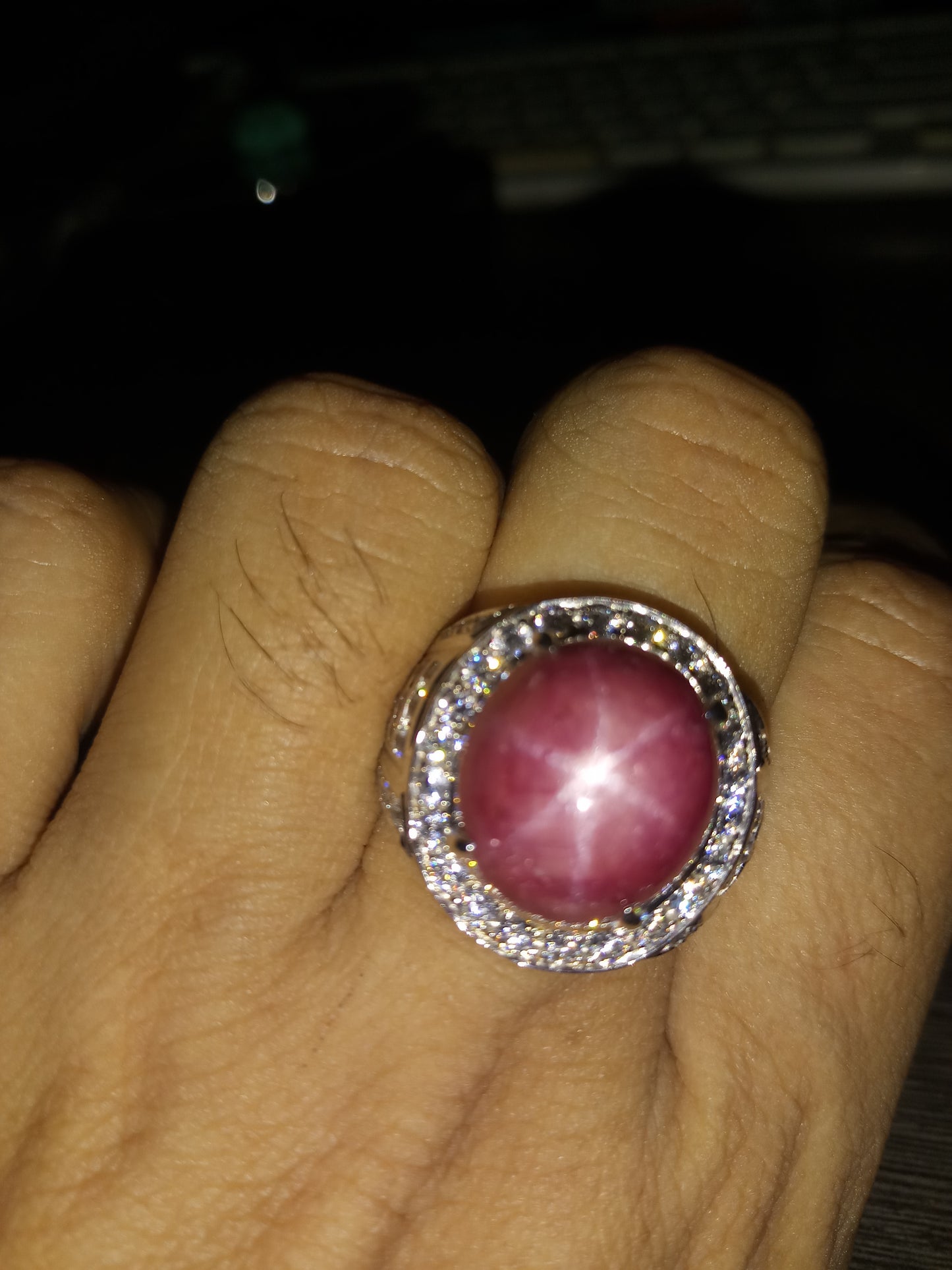 Natural SWISS LAB CERTIFIED Ring with Star Ruby (Size 10) SR79