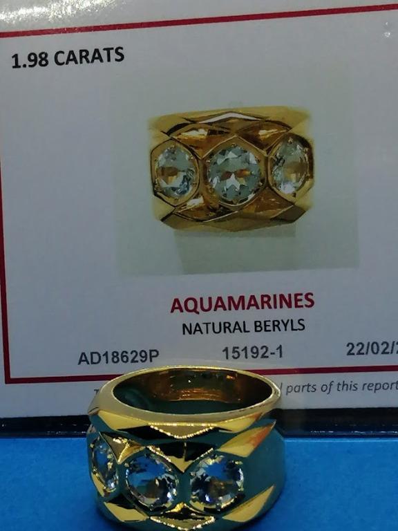 Ocean’s Trilogy: Natural Certified Aquamarine 6mm Ring of Pure Serenity