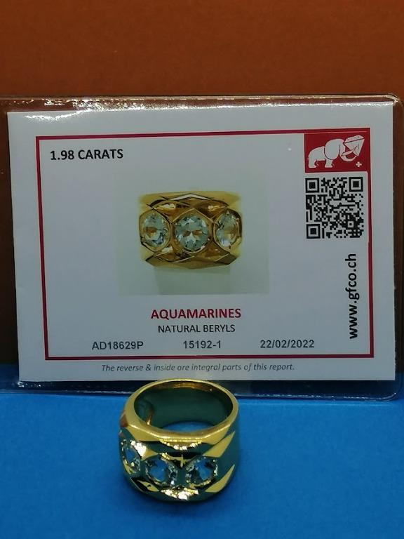 Ocean’s Trilogy: Natural Certified Aquamarine 6mm Ring of Pure Serenity
