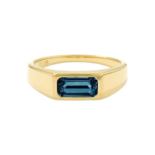 Blue Baguette Elegance Ring